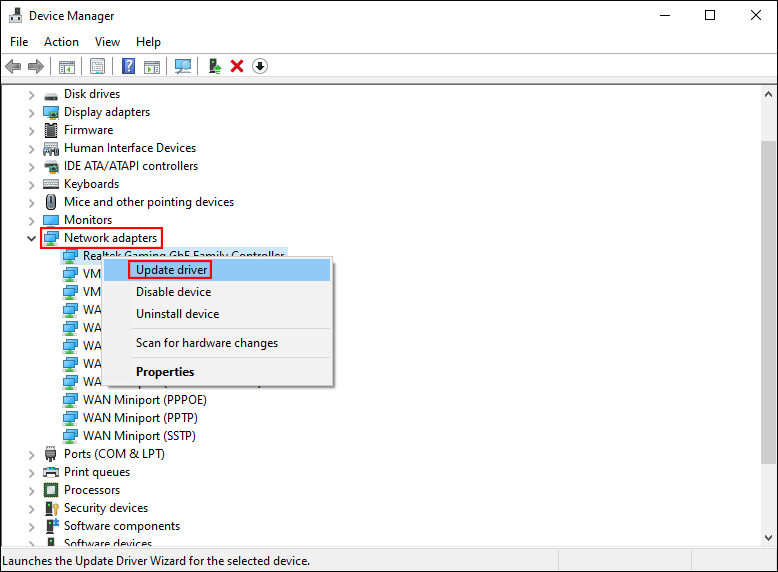 choose Update driver