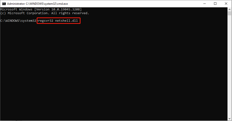 re-register the file via Command Prompt