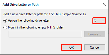 assign a drive letter