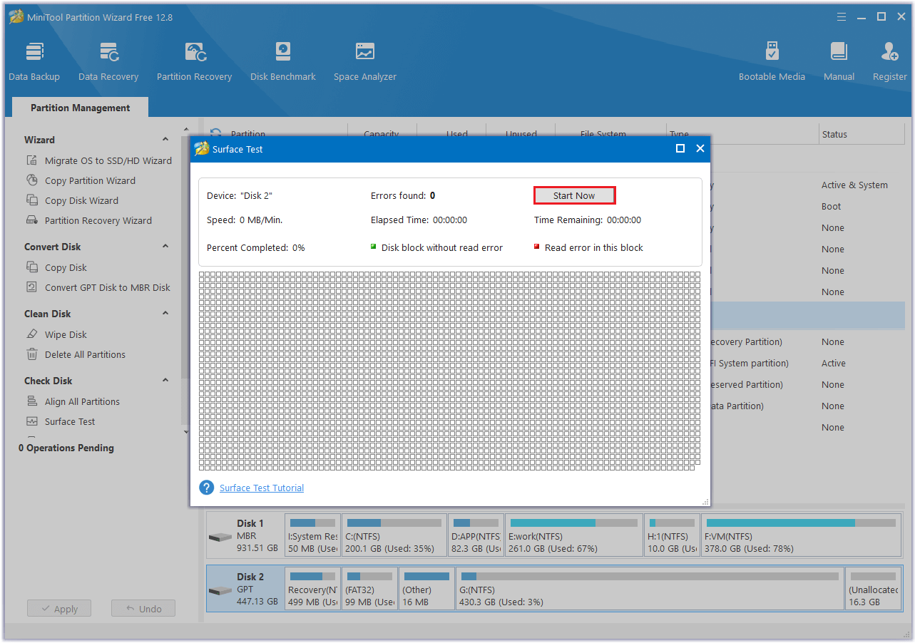 run Surface Test