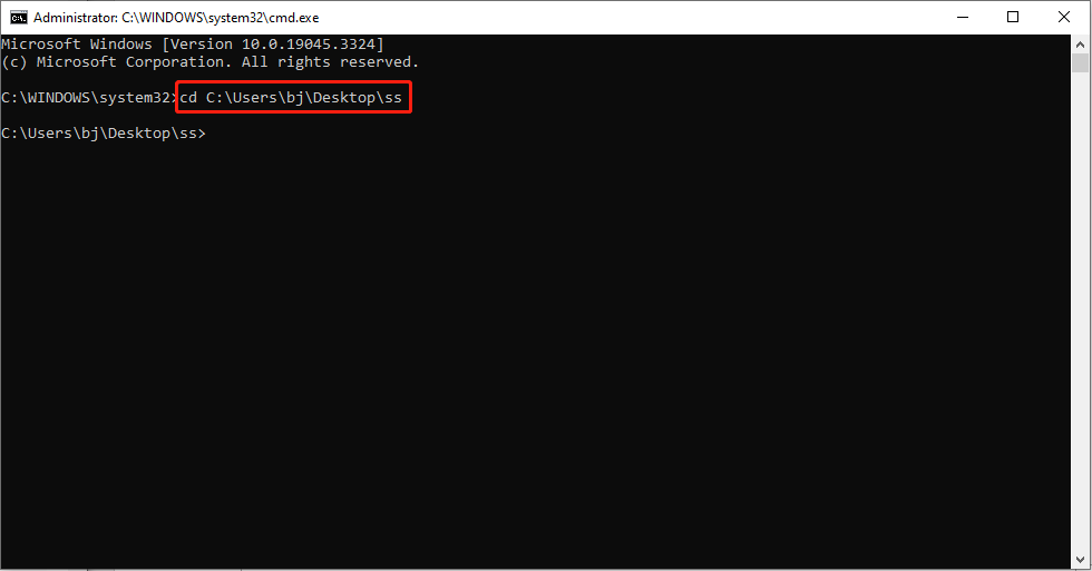 change the directory