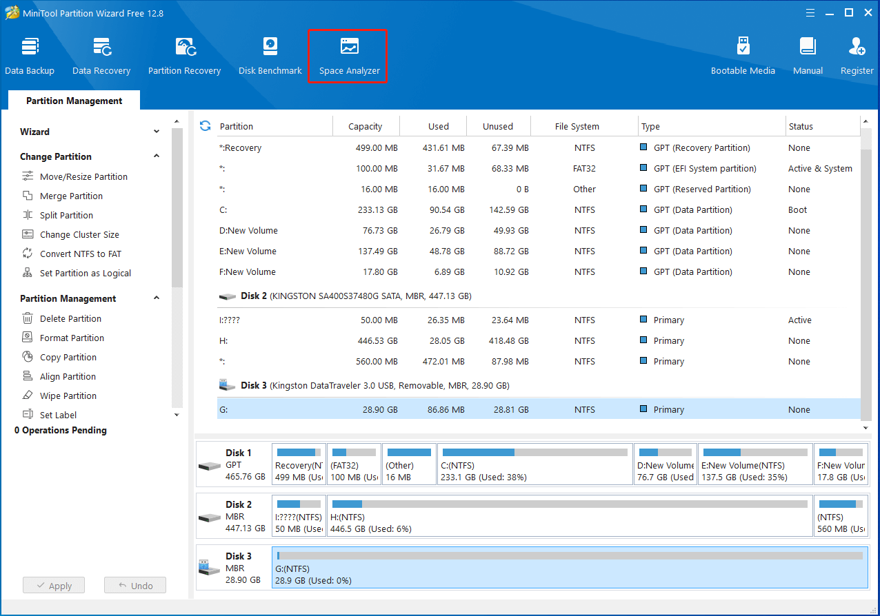 Select Space Analyzer