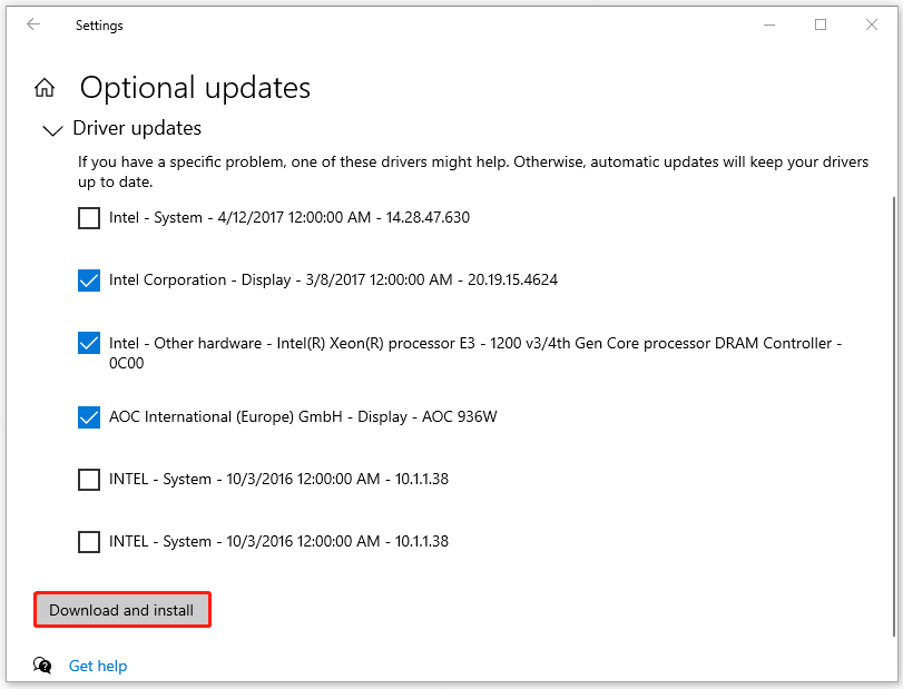 click Download and install