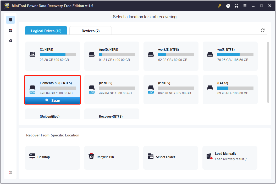 select the partition to scan