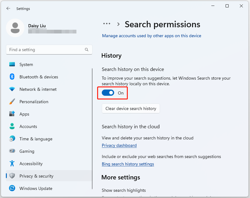 check if enable the search permissions