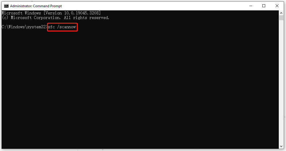 input sfc /scannow