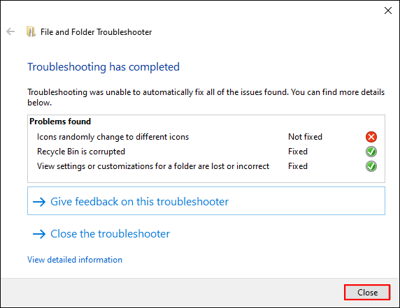 close File and Folder Troubleshooter