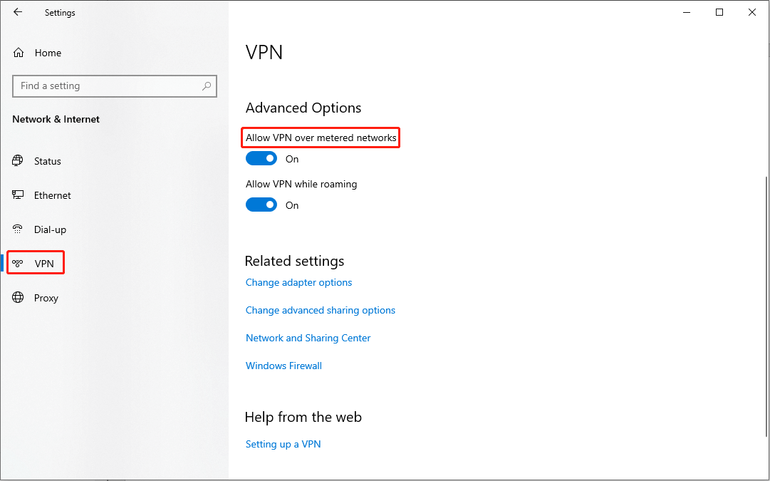 close the VPN