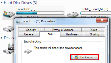 click Check now