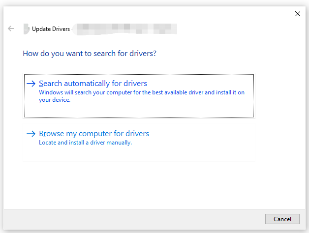 Search automatically for drivers