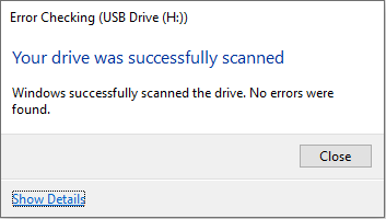 Error Checking window