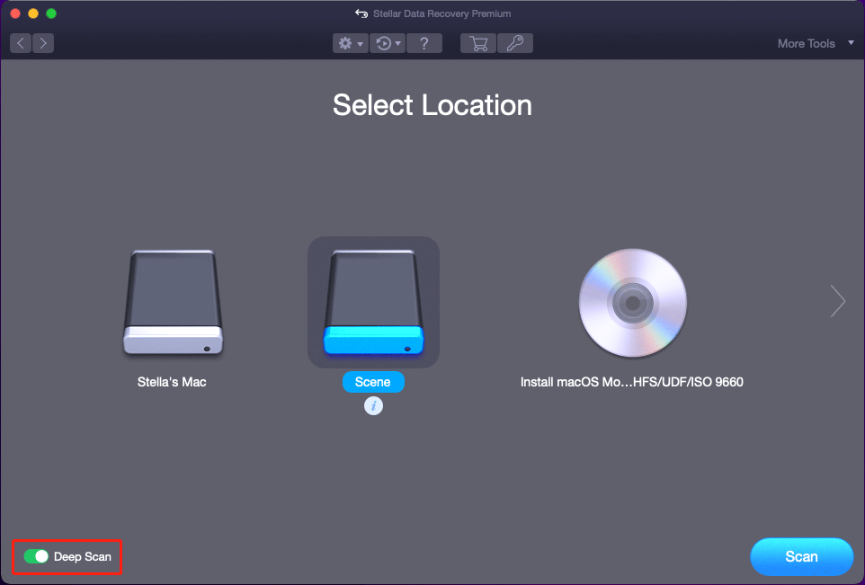 select a location to scan