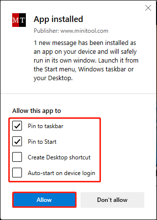 choose saving settings