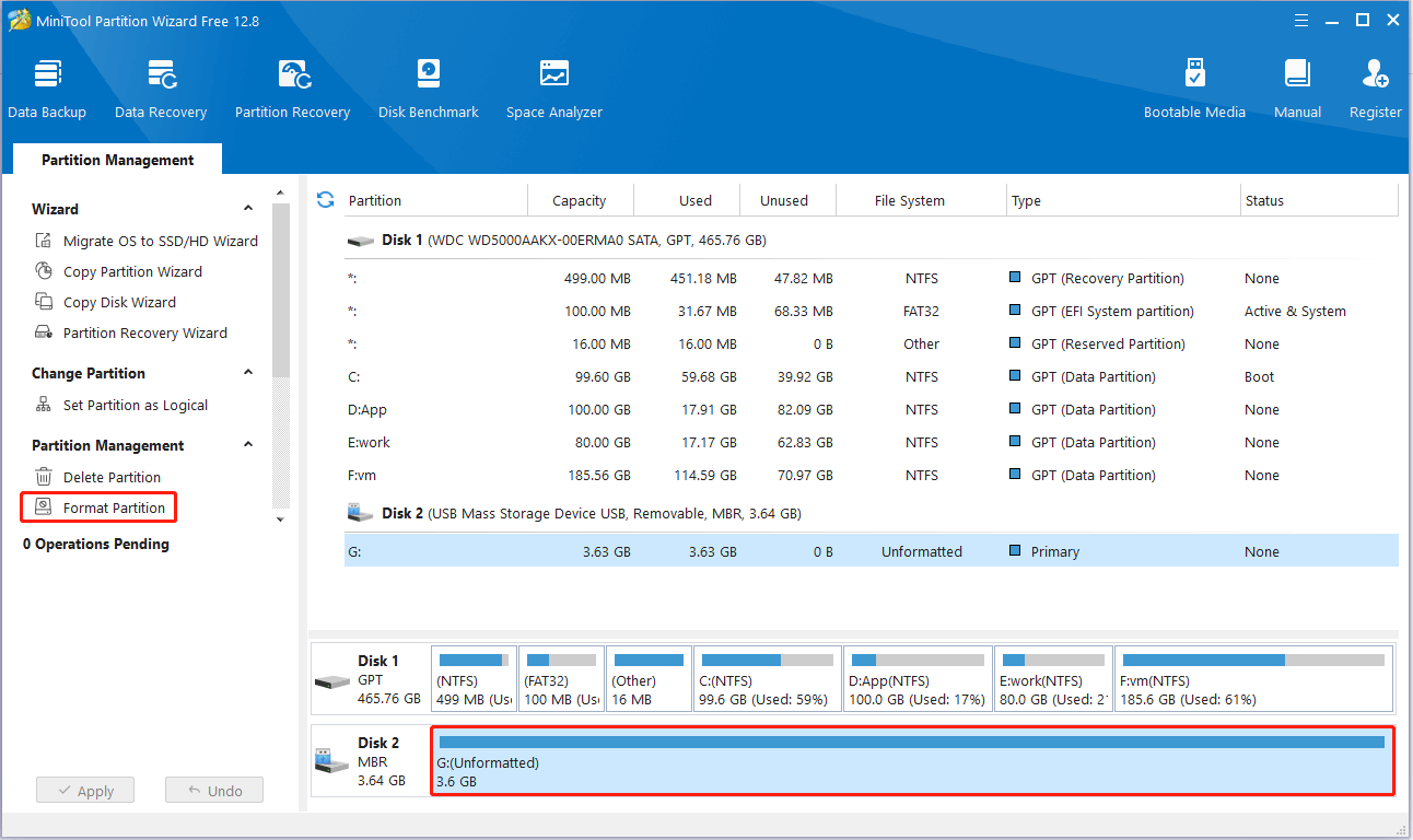 format the partition