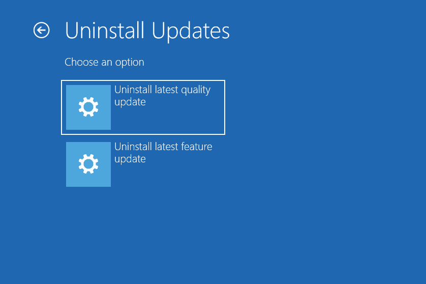 uninstall updates