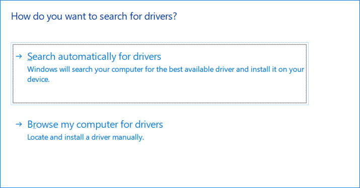 search automatically for drivers