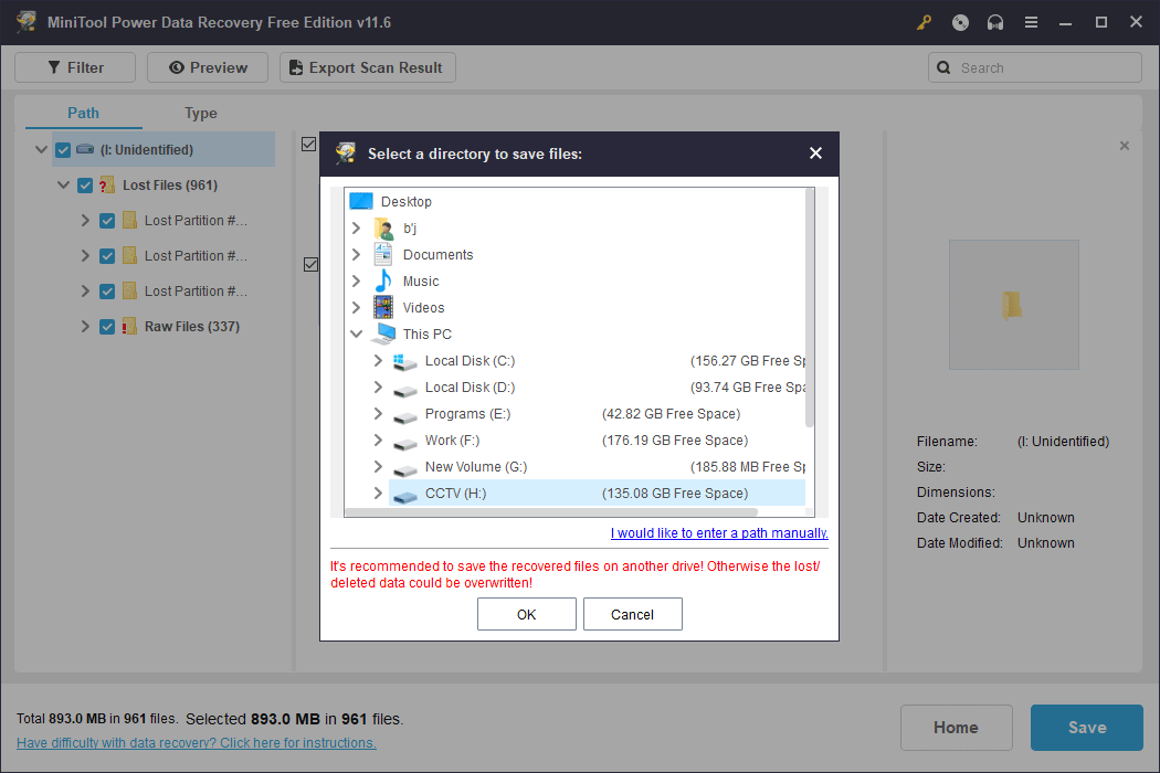 select a directory to save files