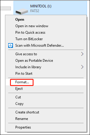 select Format from the context menu