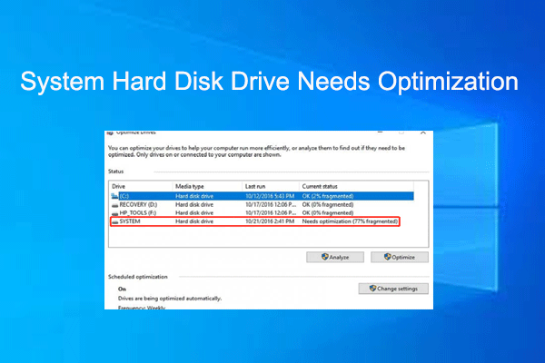 System Hard Disk Drive Needs Optimization | Fix It Now