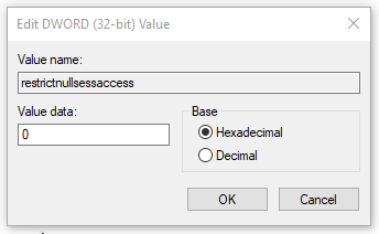 set its Value data to 0
