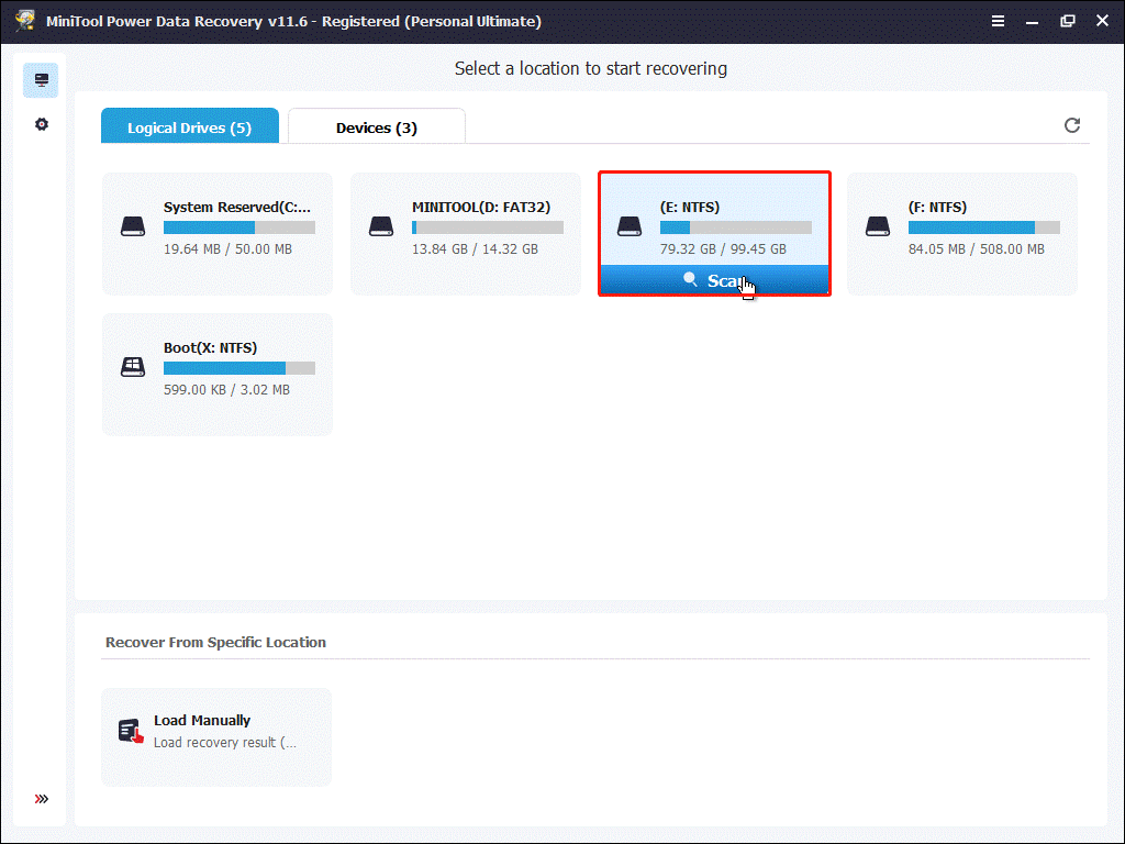 scan a partition