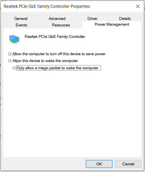 configure power management settings