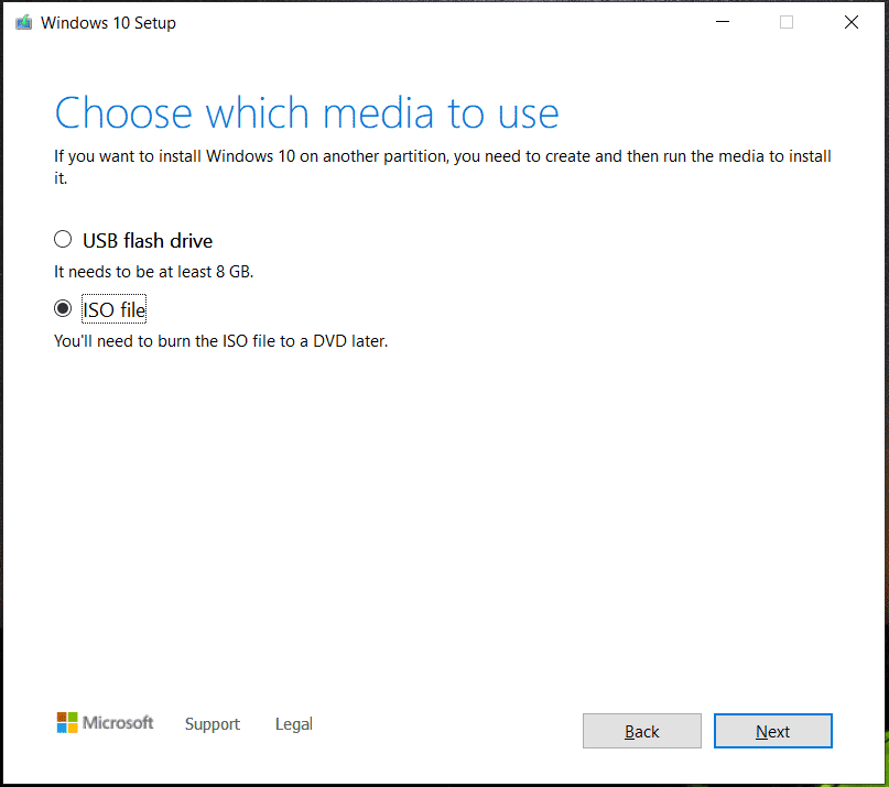 Windows 10 media creation tool