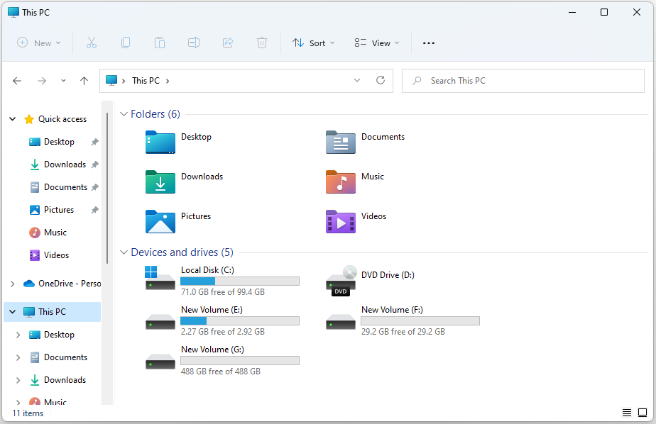 File Explorer in Windows 11 21H2