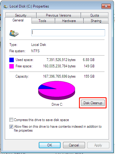 Windows 7 disk cleanup
