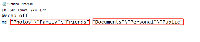 type content into the text file