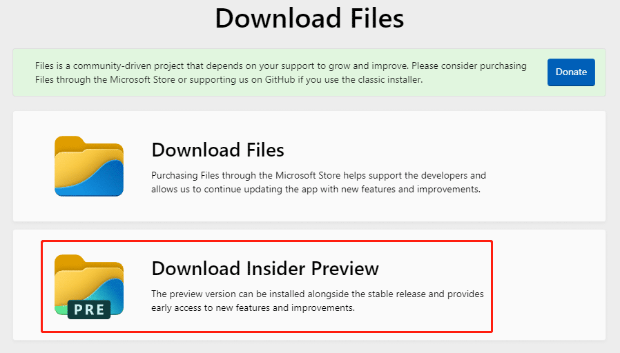 click Download Insider Preview