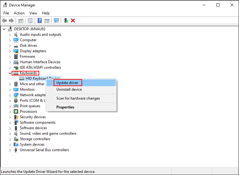 update the keyboard driver