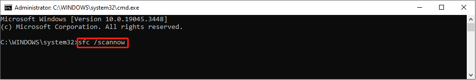 run the sfc /scannow command line