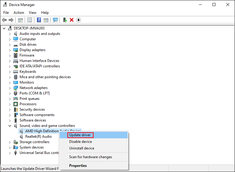 update the audio driver
