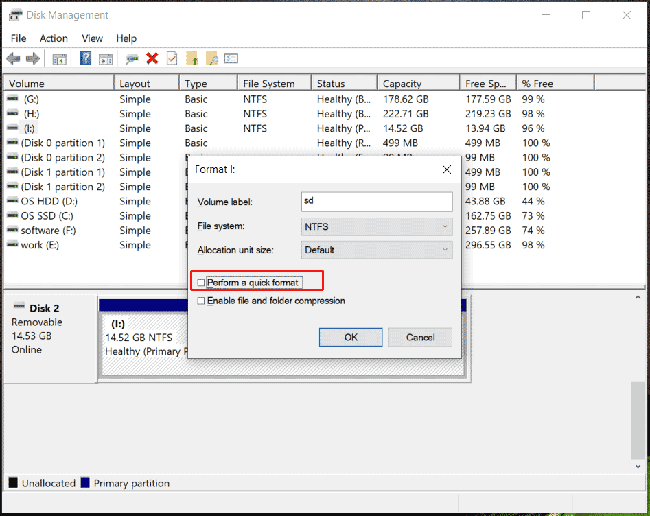 format SD card without quick format