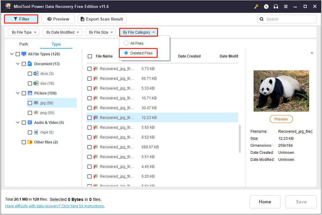 show deleted files only