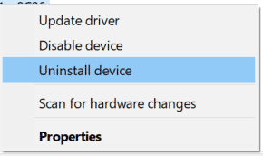 uninstall driver in Device Manager