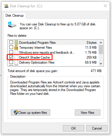 check the option of DirectX Shader Cache