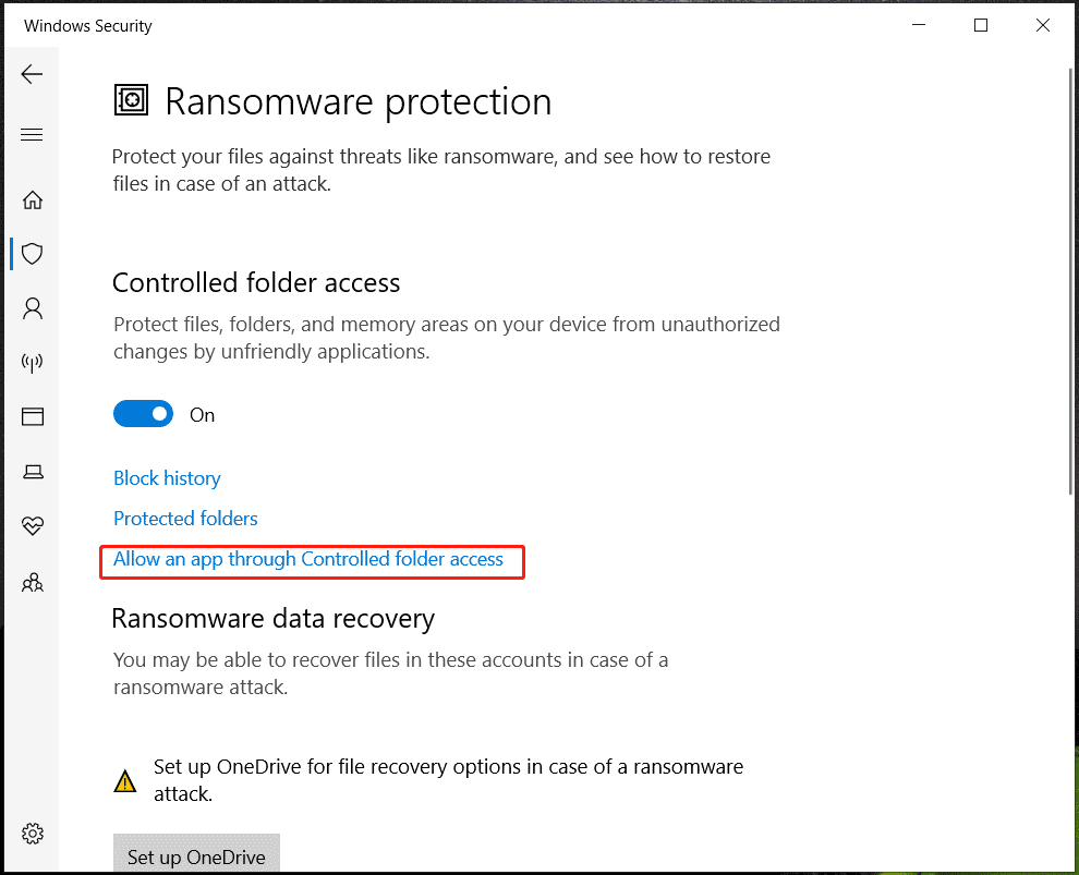 controlled folder access