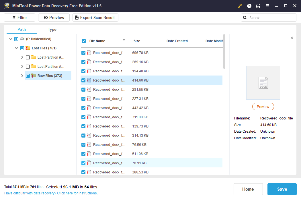 select your needed files