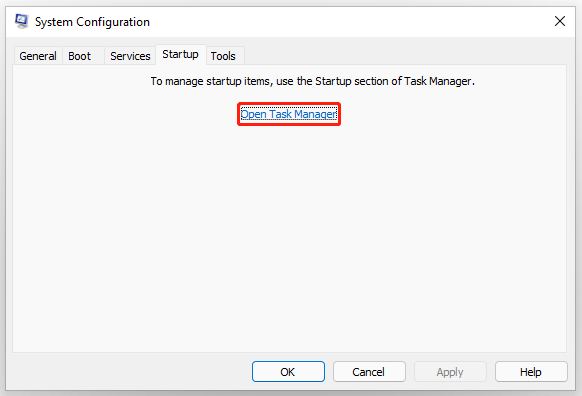click the Open Task Manager link