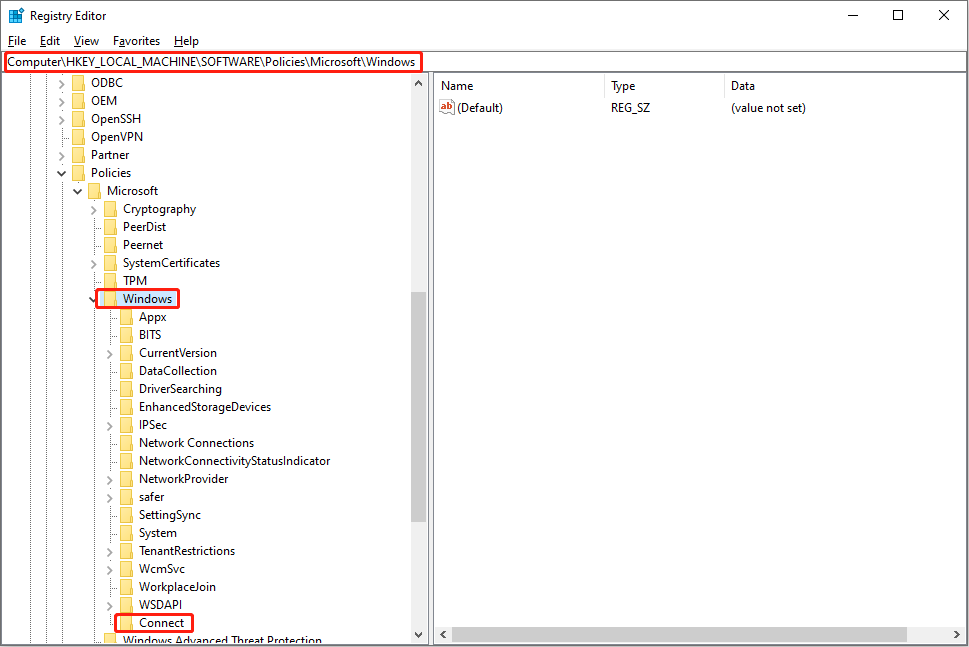 create the Connect key