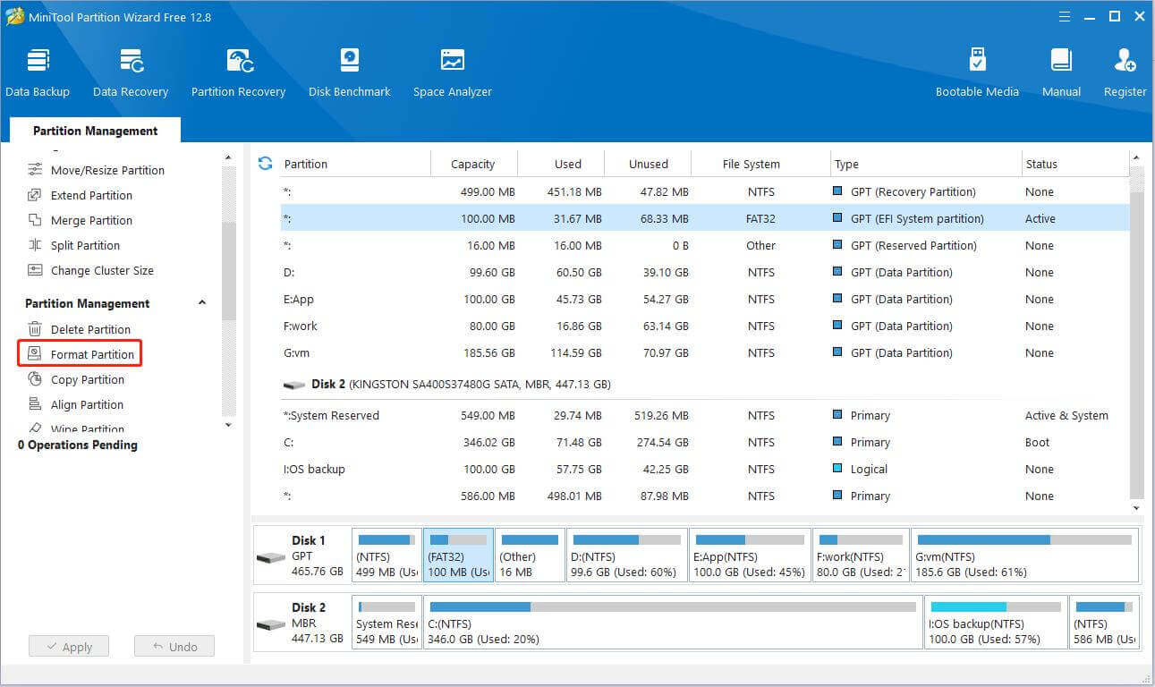 format the partition