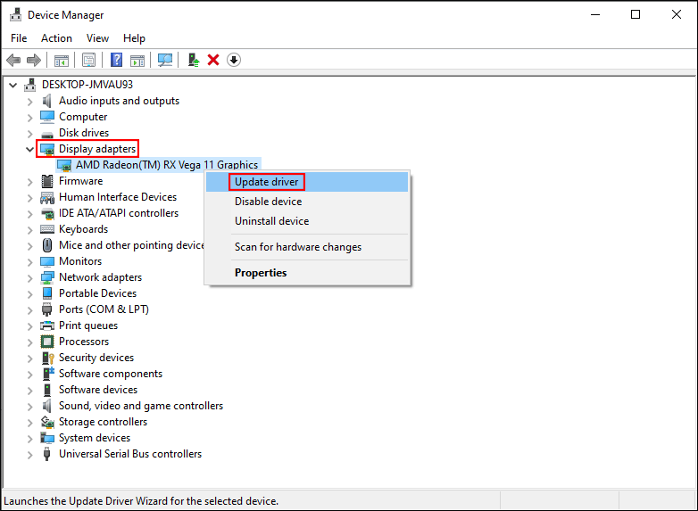 update the GPU driver