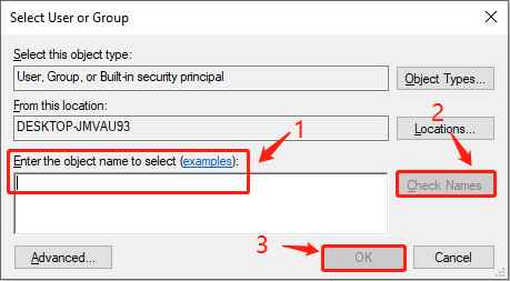 confirm the account information