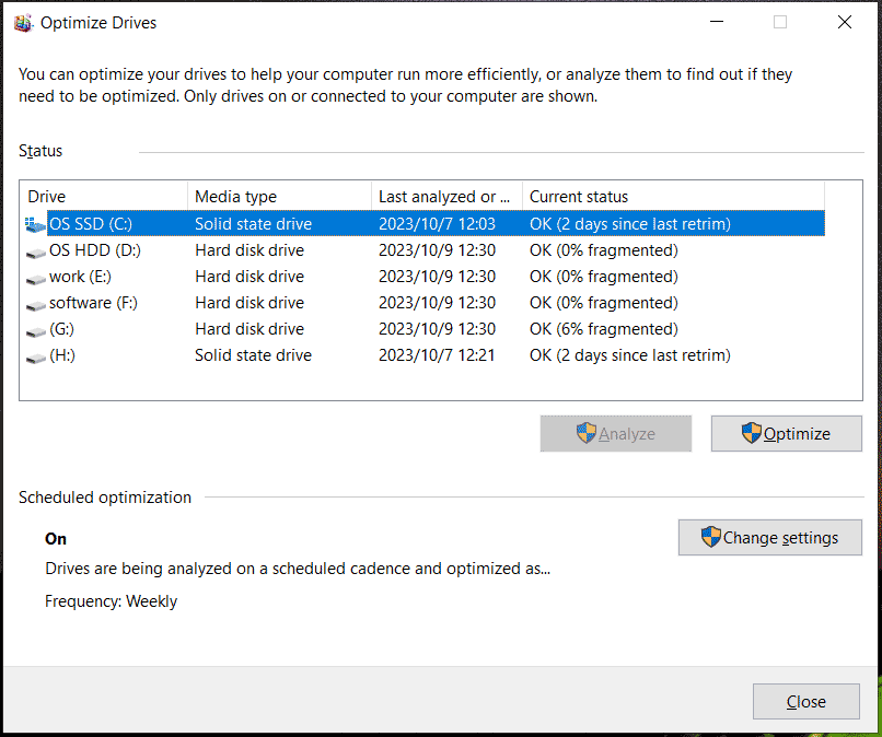 defragment hard drive