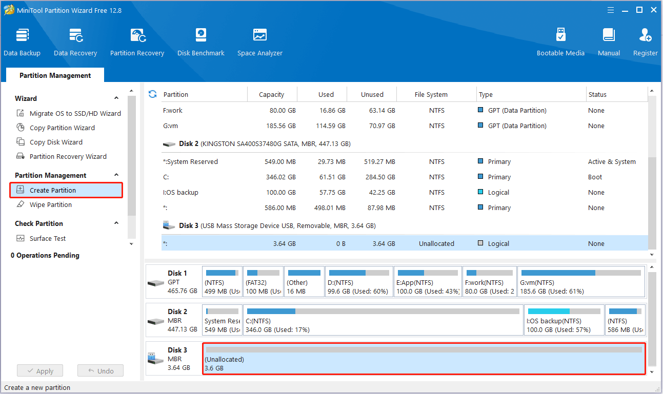 create a new partition