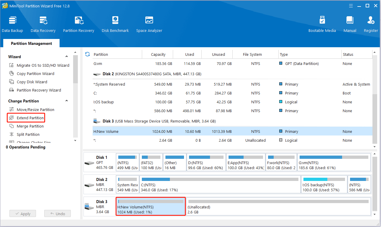 extend partition