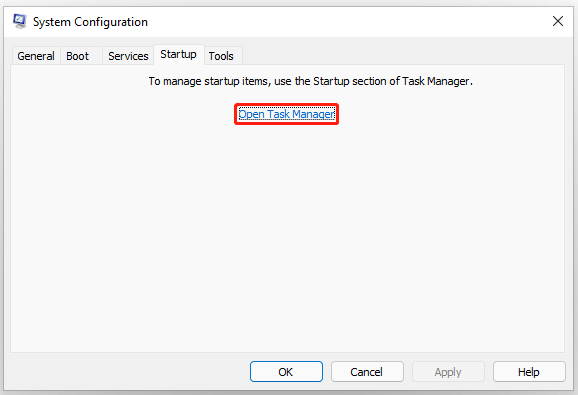 click Open Task Manager