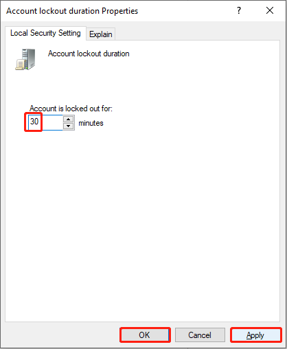 change the locked-out duration